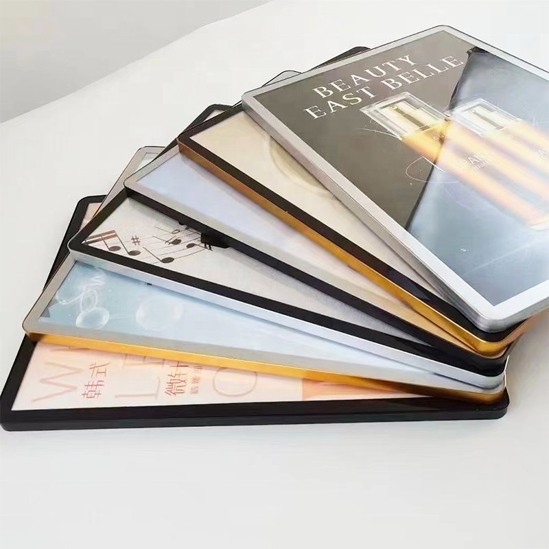 Customized A4 Slim Clip Illuminated Advertising Aluminium Frames Aluminum Frame Snap Frame