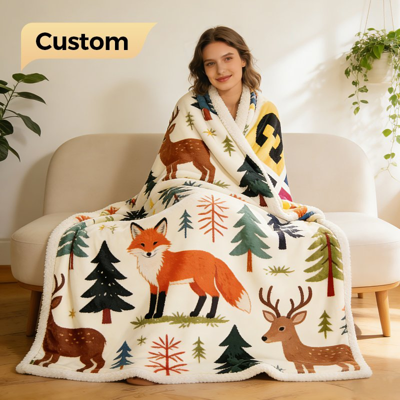 High Quality Factory Produced Custom Tessellated Fashion Classic Style for Bed Use Wholesale Sherpa Flannel Winter Blankets