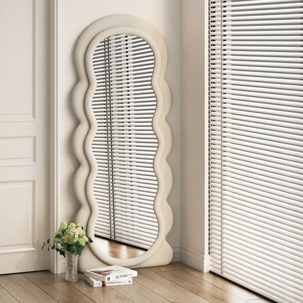 Home Decor Irregular Wavy Modern Mirrorl Full Length Floor Wavy Wall Floor Mirror
