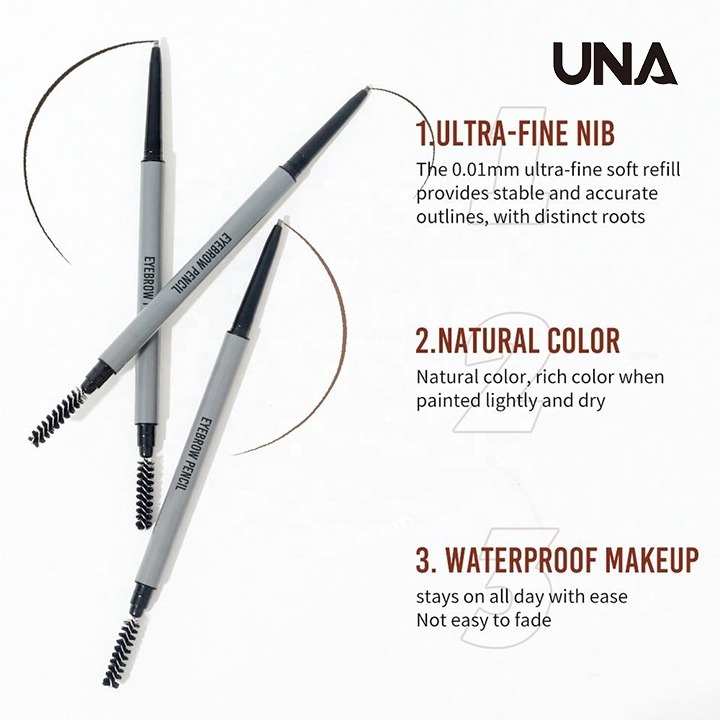 Wholesale Your Label Retractable Eye Brow Pencil with Brush Long Lasting Eyebrows Custom Logo Waterproof Slim Brow Pencil
