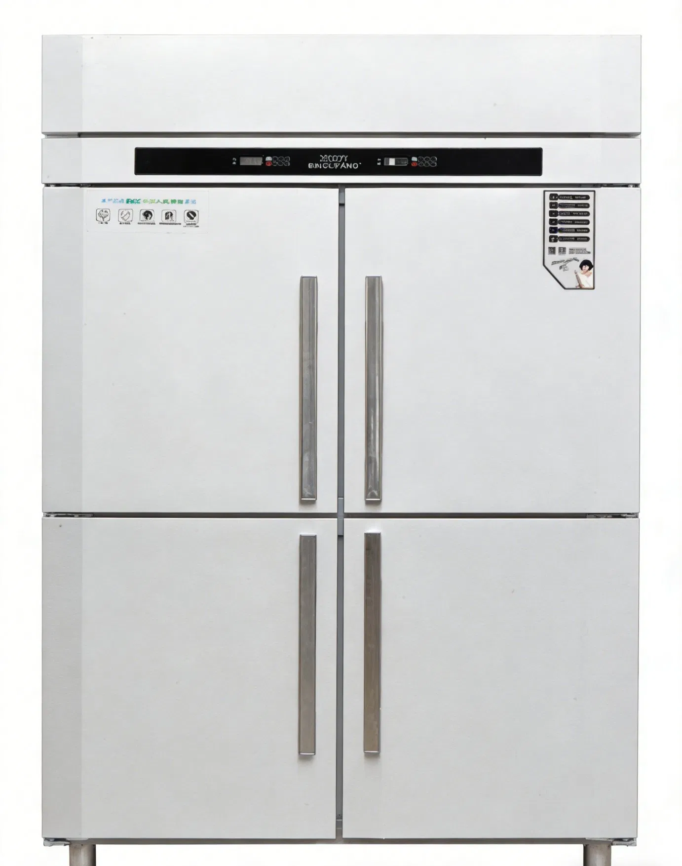Commercial Four-Door Stainless Steel Refrigerator