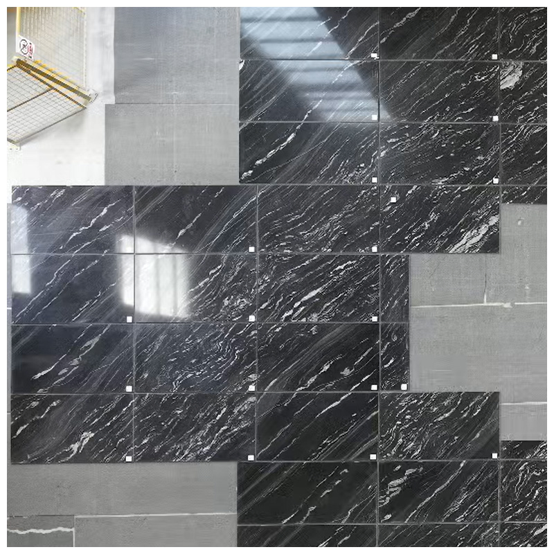 Black Agatha Quartzite Vein Continuous Tiles for Floor and Wall