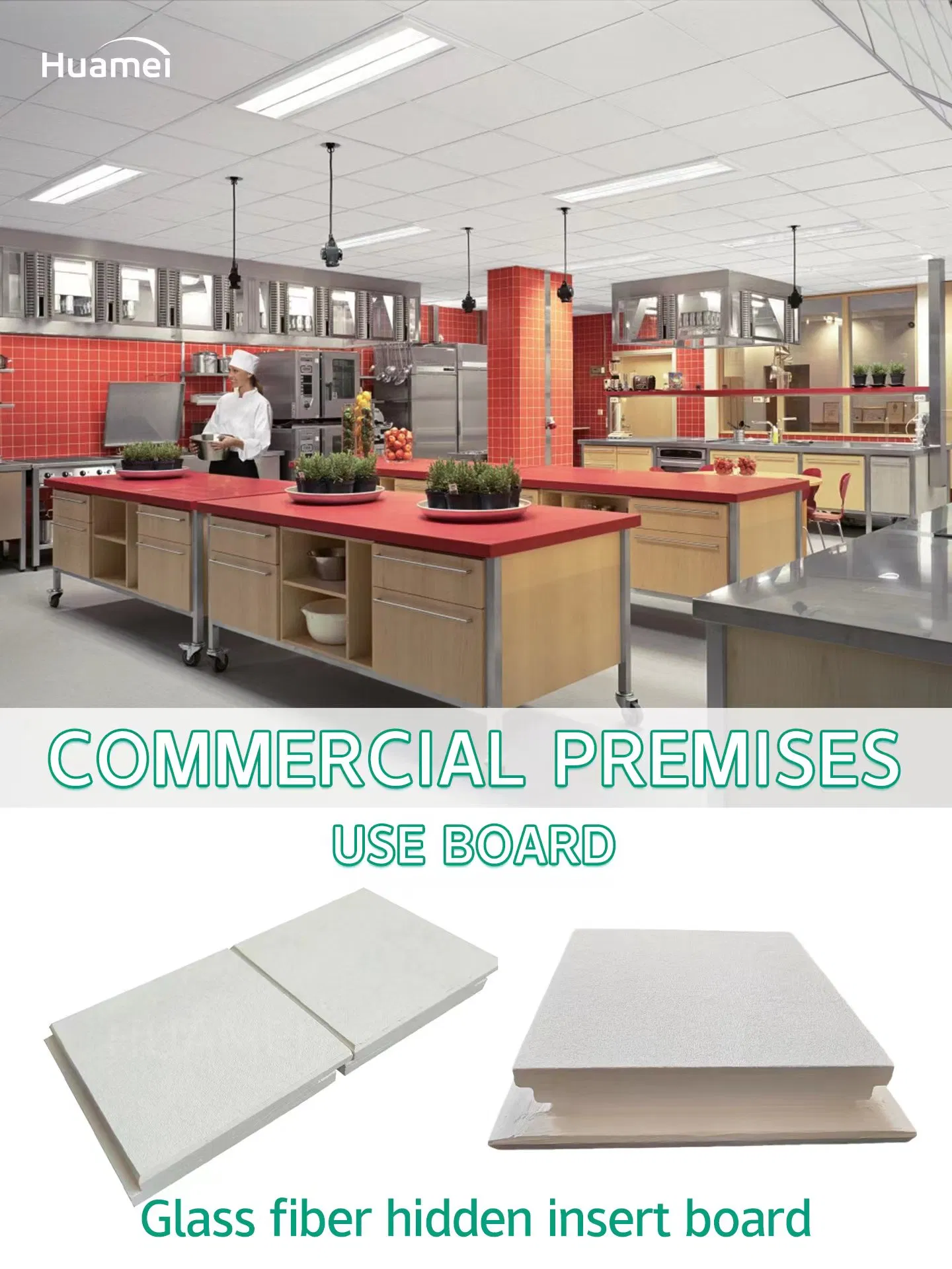 Fiberglass Sound-Absorbing Suspended Ceiling Advanced Material Factory Wholesale