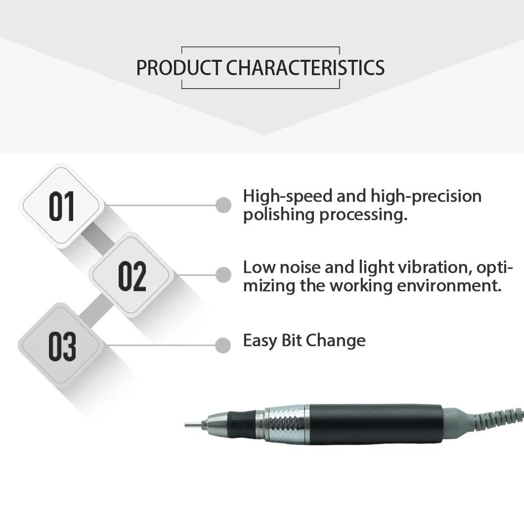 Professional Manicure Tools Nail Drill E-File Machine Kp60 Handpiece for Gel Polish