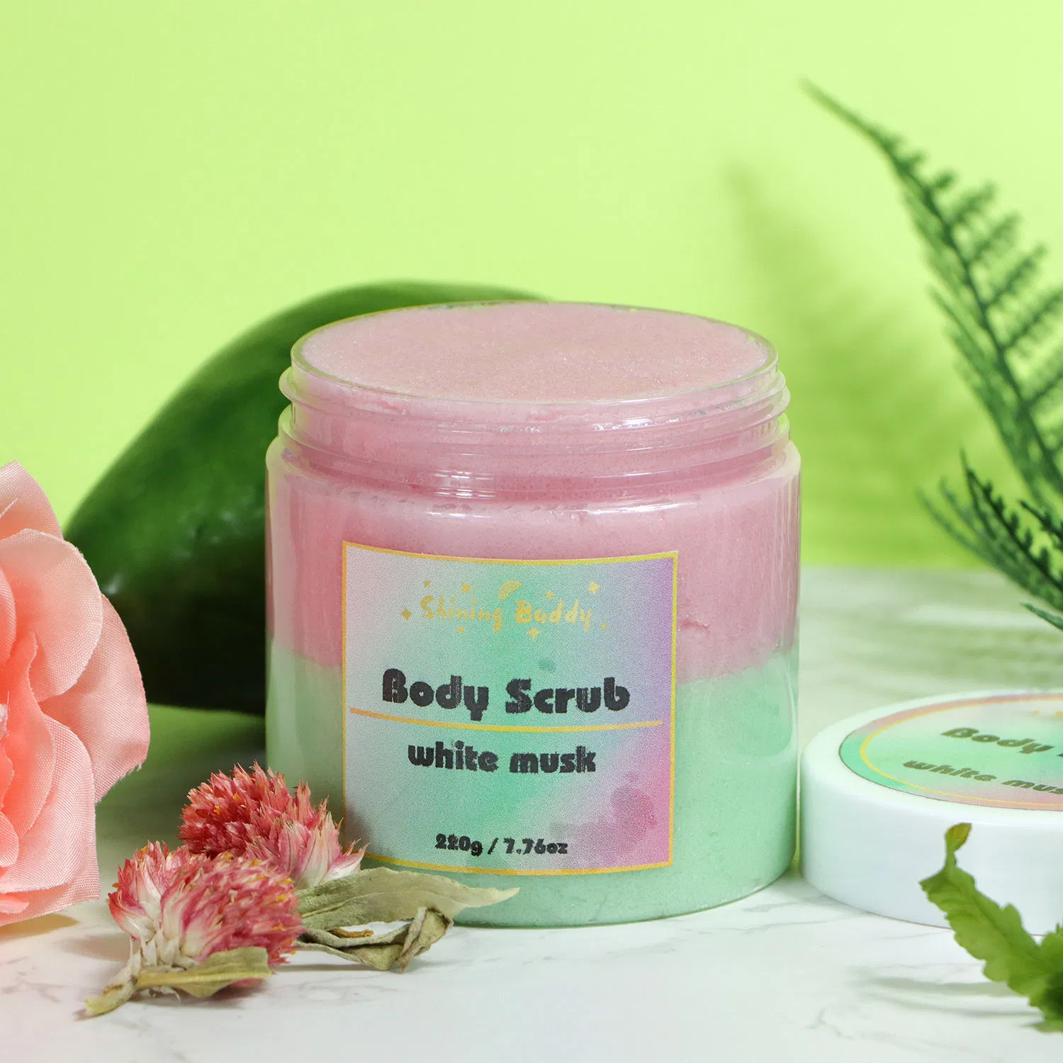 Exfoliating Frost Skin Care Cream Scrub Jar Cream Skincare Lightening Hand Rainbow Color Body Scrub