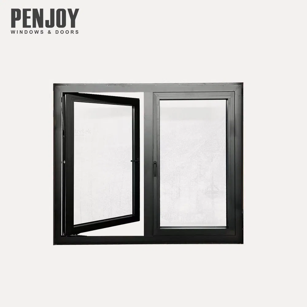 Penjoy Germany Hardware Thermo Break Aluminum Windows Customized Double Glazed Casement Window
