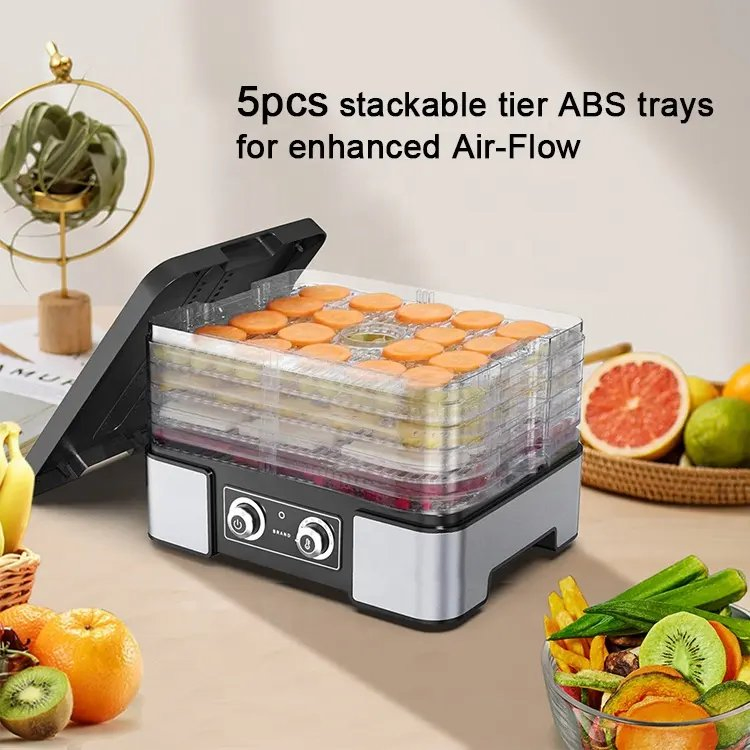 Household Stainless Steel ABS 8 Trays Machine Fruit Food Dehydrator