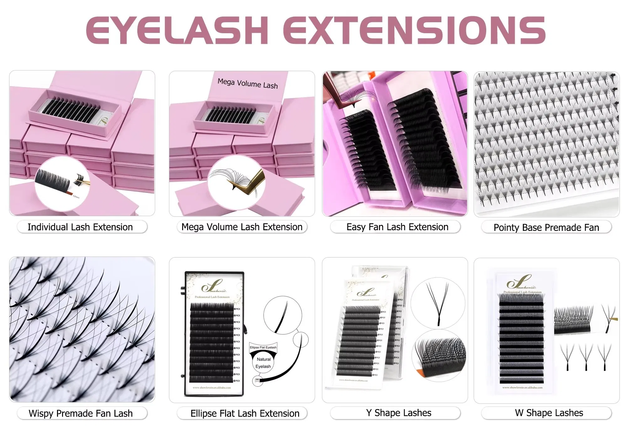 0.03 0.05 0.07 Easy Fan Lashes 6-25mm Extremely Soft Easy Fanning Eyelash