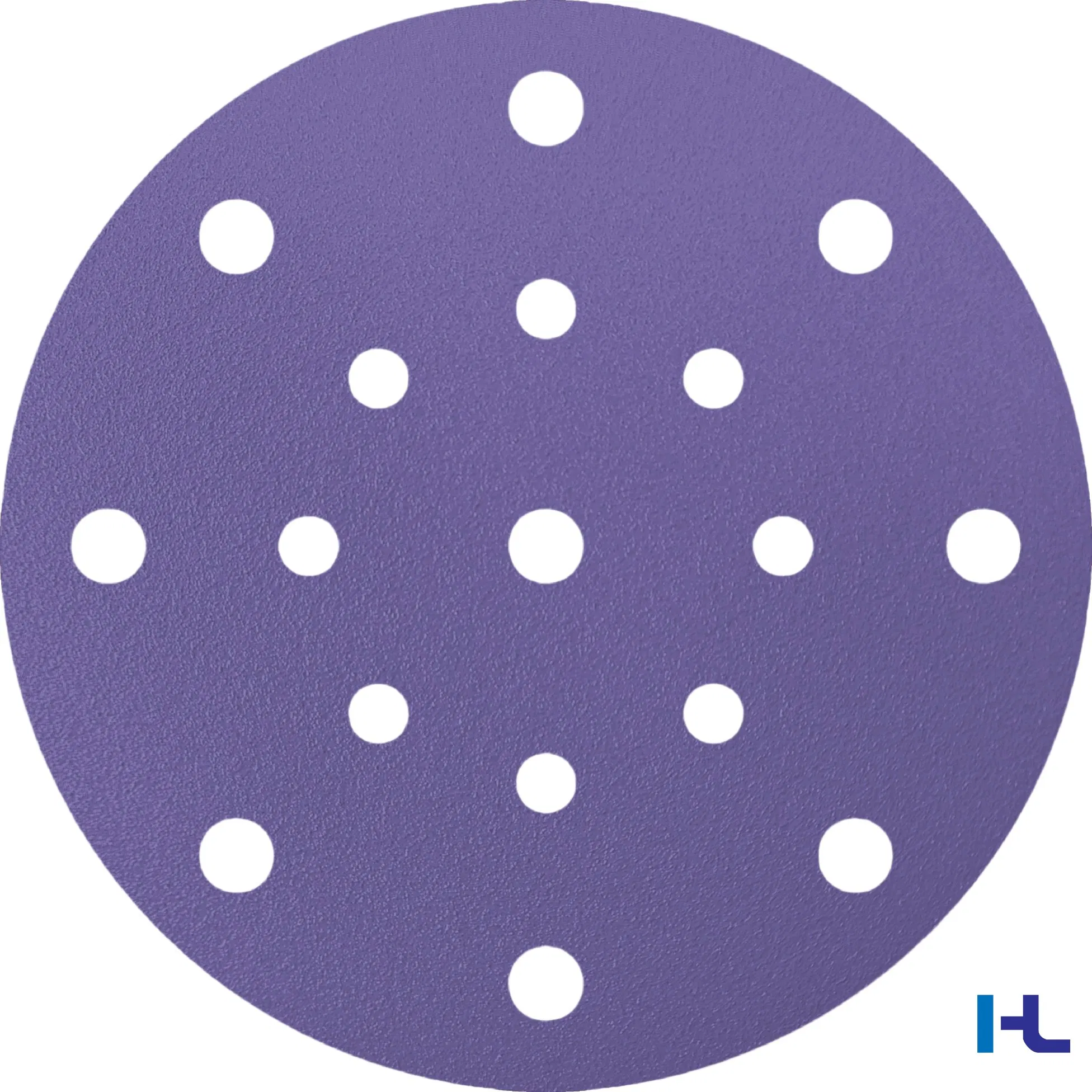 115mm 125mm 150mm 6inch 17holes Purple Hook&Loop Sand Abrasive Ceramic Sanding Grinding Disc for Polishing Car, Vessel, Composite Materials, Wood, Metal