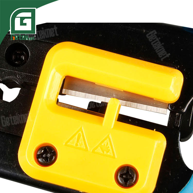 Geteknet Networking Tool Self-Adjusting Cable Cutter Crimper Inserter Tool Network Hand Cutting Crimping Pliers