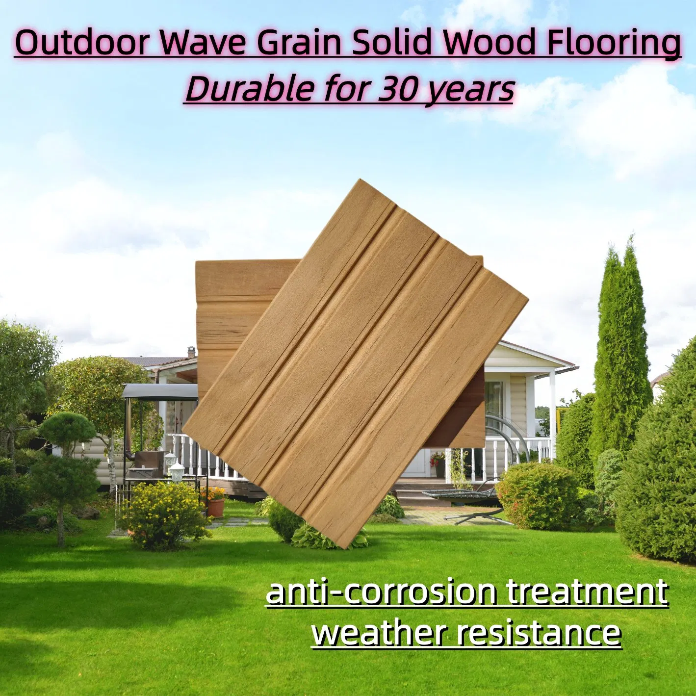 Wave Grain Modified Pine Decking for Patio & Garden