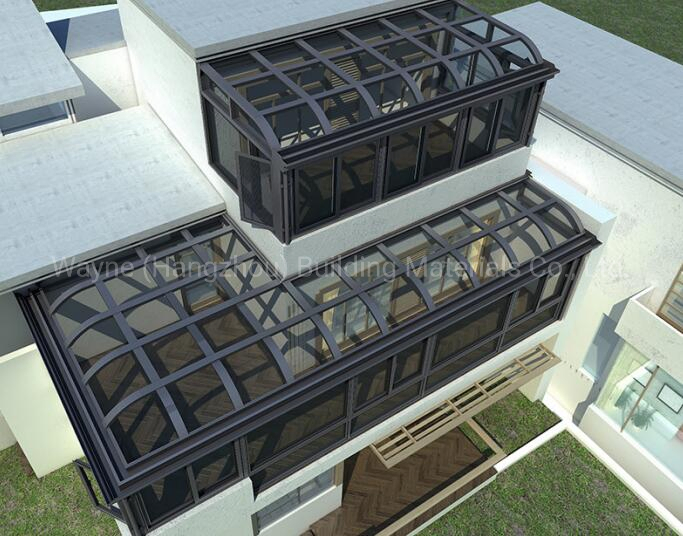 China Sunroom Factory Customized Patio Enclosure Free Standing Curved Glass Four Season Sunroom