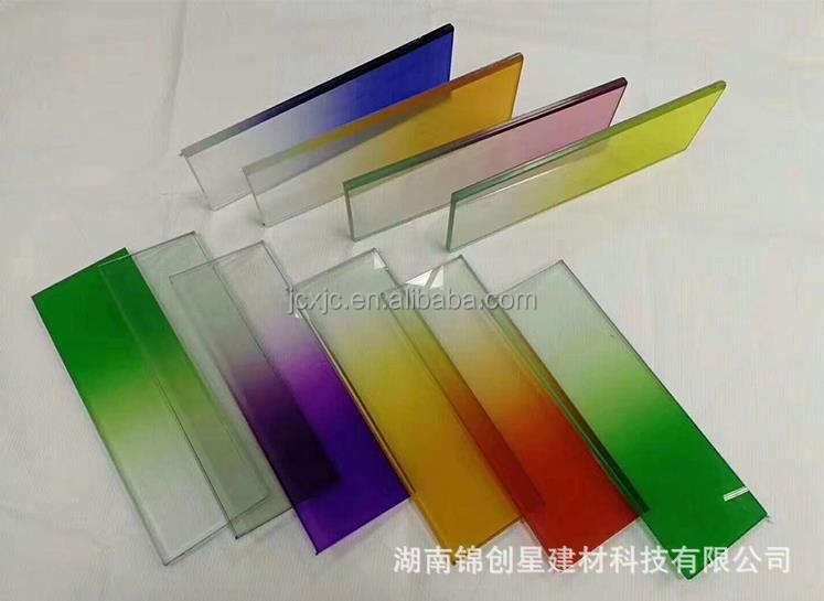 Artistic Silk Laminated Tempered Glass with Color Film Wire Decorative Craft Glass Deep Processed