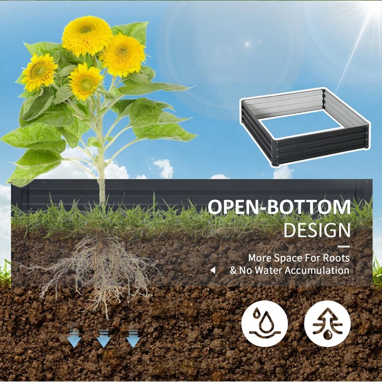 Грядка приподнятая оцинкованная квадратная большая