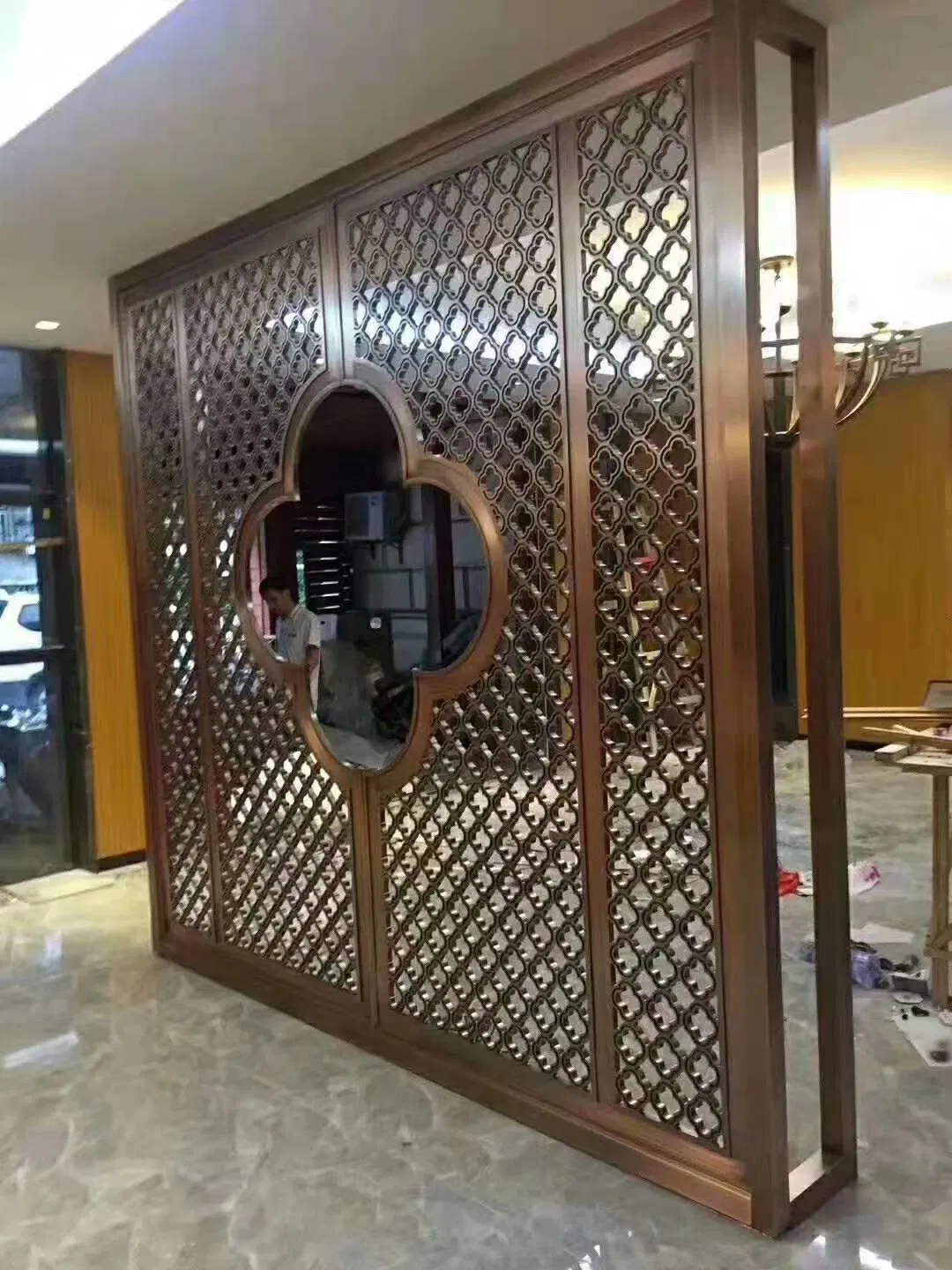 Contemporary Polished Stainless Steel Table Screen Partition Artworks