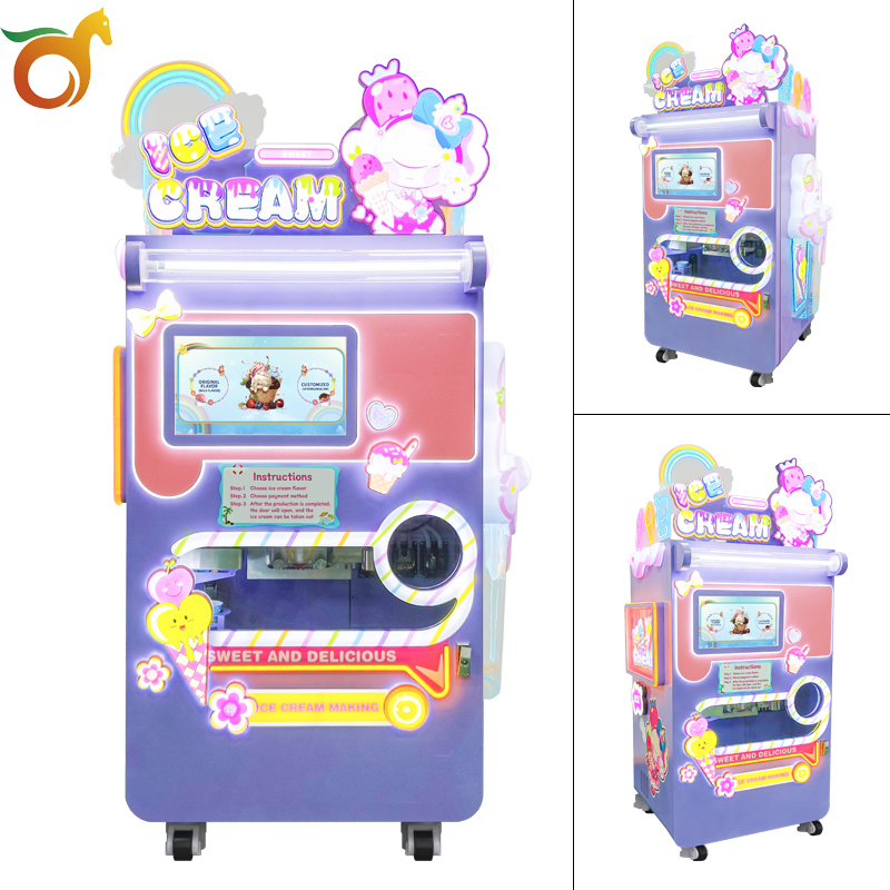 Commercial Ice Cream Machine Snow Ice Cream Vending Machine with Credit Card Banknote Coin