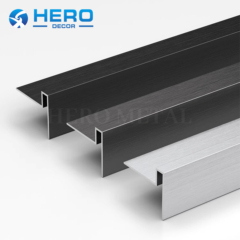 Tile Edge Trim Stainless Steel Countertop & Step Profile Hero Metal 12mm Stair Nosing Outdoor Patio Coloured Chrome Strip Protector for Kitchen
