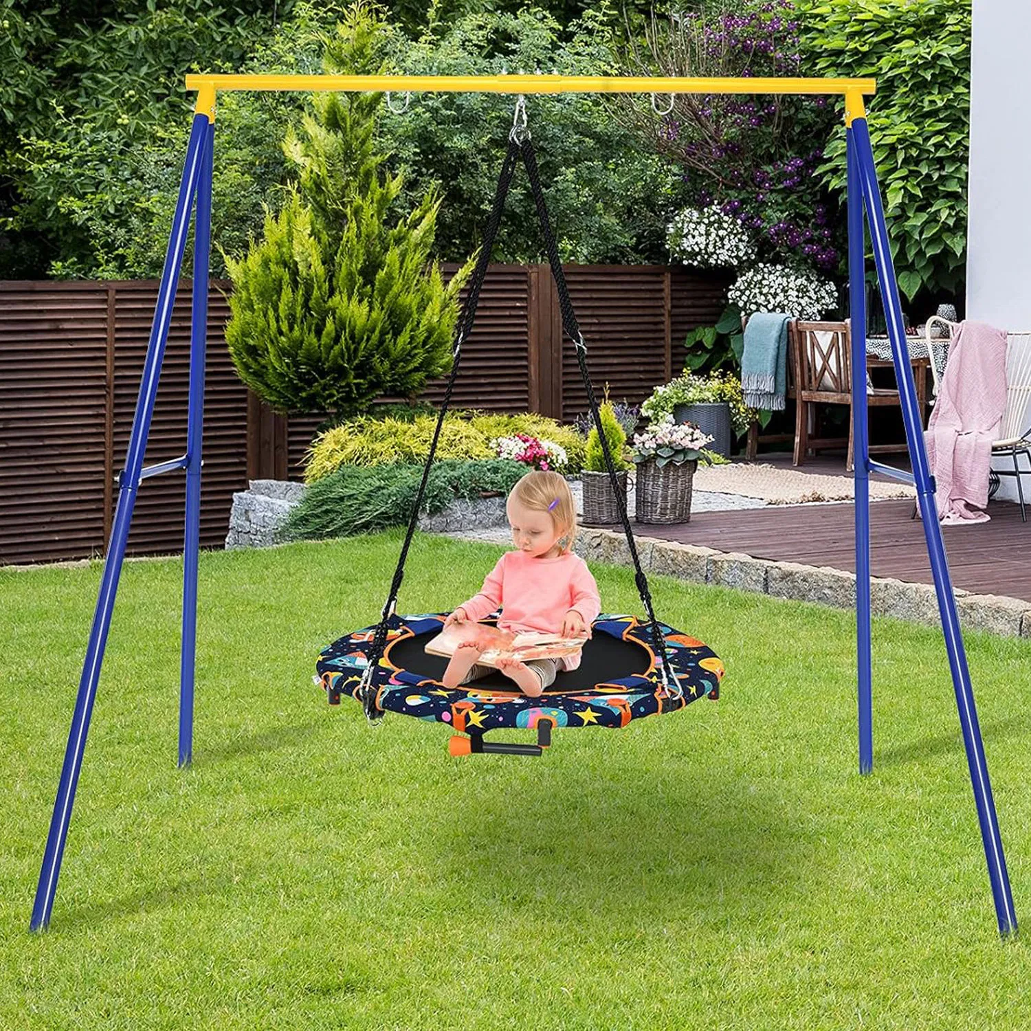 Hammock Camping Thickened Swing Chair, Outdoor Hanging Bed Canvas Rocking Hammock Chair