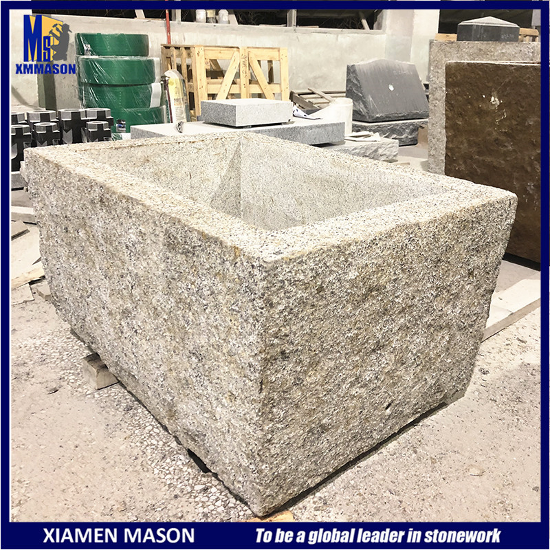 Белый гранитный цветочный горшок на заказ для двора