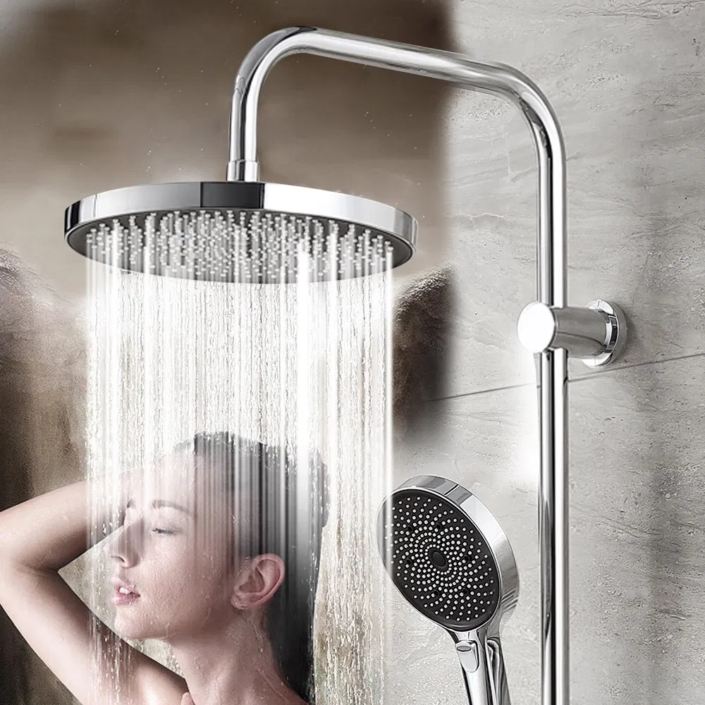 Bathroom Chromed ABS Rain Column Shower Head Set