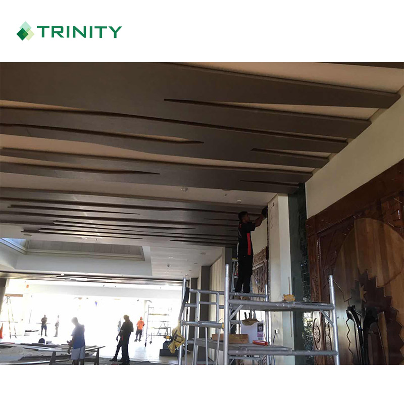 Custom 5 Star Hotel Fixed Furniture Interior Decorative Wooden 3D Wall Panel for Sofitel Fiji Project