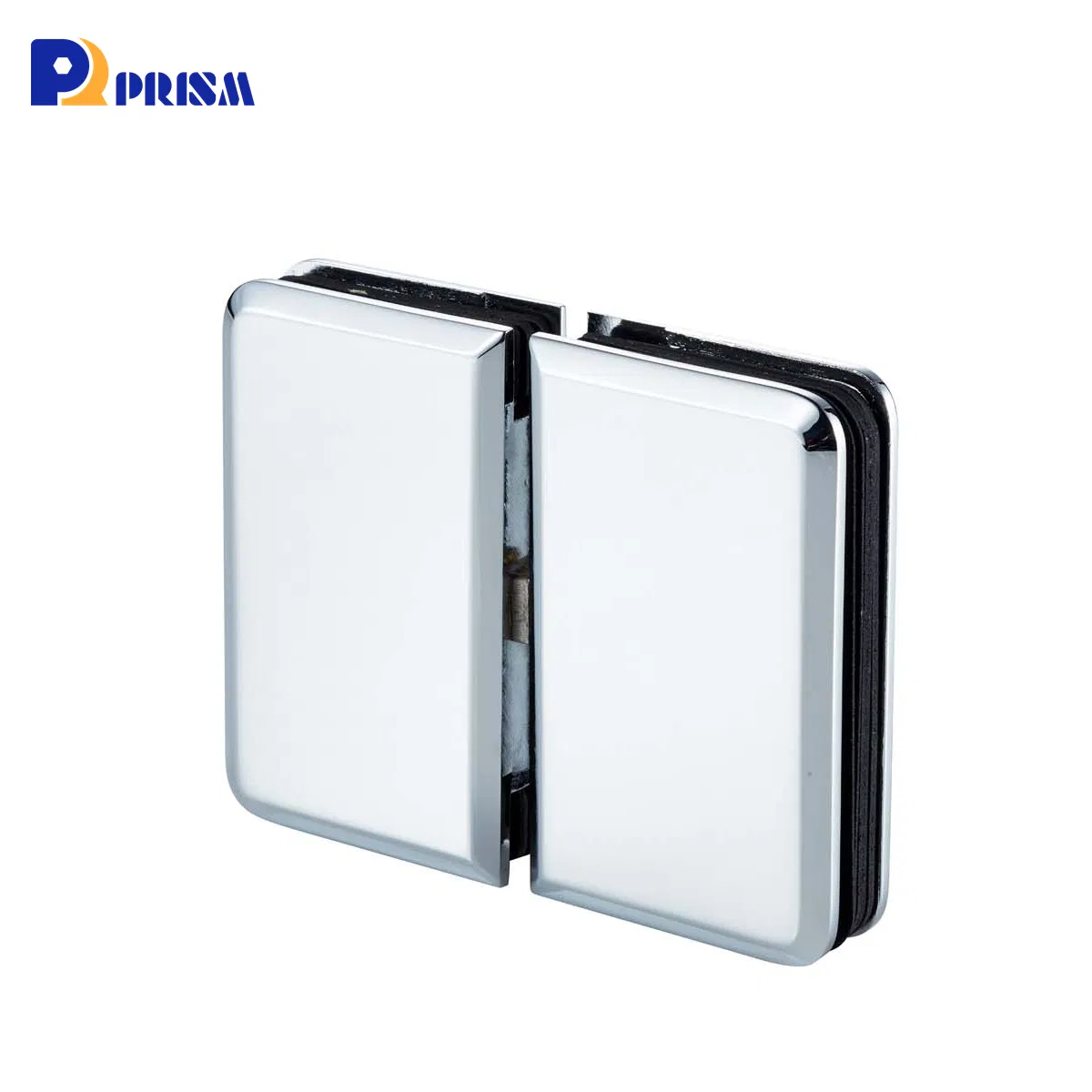 Glass Door Hinges with Spring Solid Brass Chrome 180° Shower Door Hinge Narrow Rectangular Glass Clip