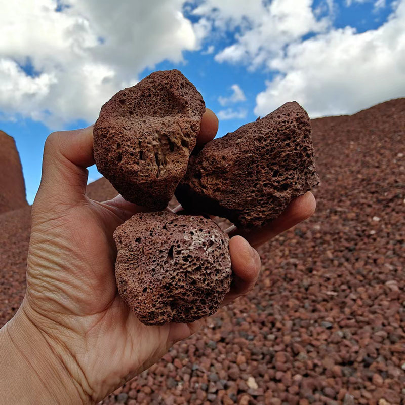 Red & Black Volcanic Stone for Aquarium & Pond Filtration
