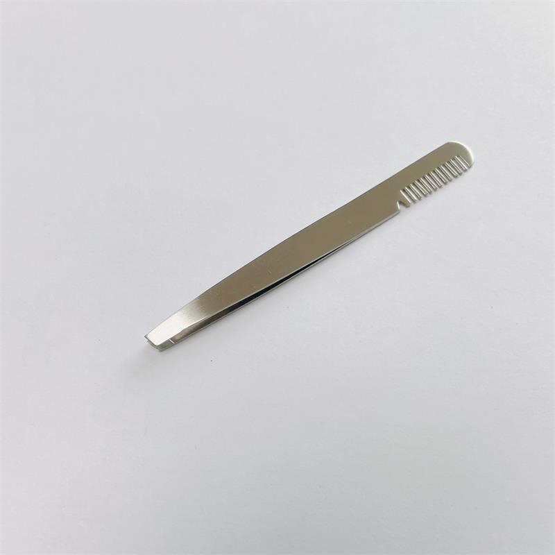 High Quality Makeup Beauty Care Eyelash Tweezers with Comb in Sanding Finish