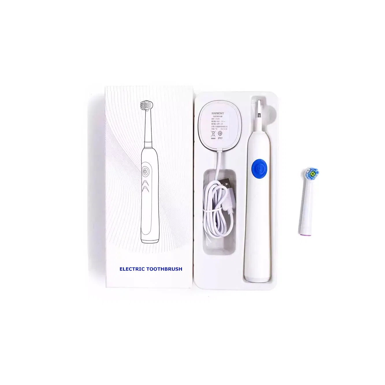 Js301 Rechargeable Rotating Electric Toothbrush Wireless Charging 2 Modes