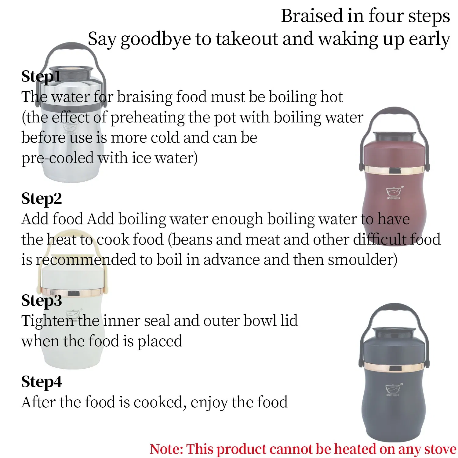 Red Vacuum Insulated Braising Pot