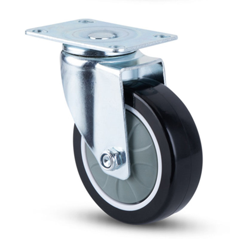 High Load Fixed Plate Mount Polyurethane Industrial Caster