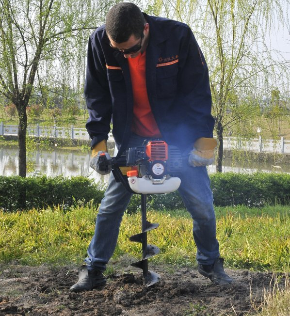 62cc Gasoline Earth Auger Drill Adjustable Depth & Angle for Effortless Garden Planting