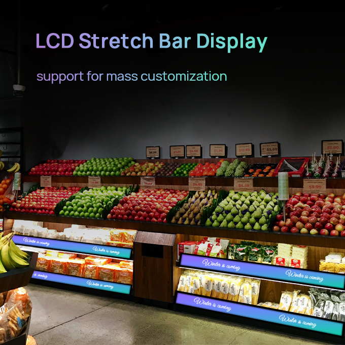 Широкоформатный LCD дисплей 28.6 дюймов для рекламы на полке