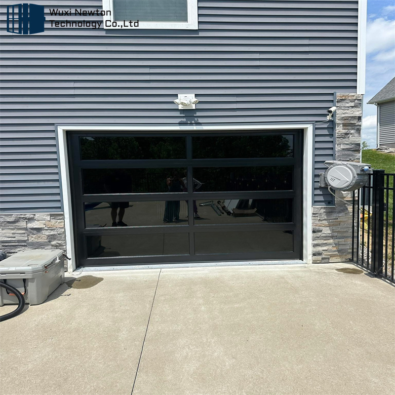 High-Performance Electric Powered Anti-Theft Transparent Soundproof Garage Door Full Glass with Motor