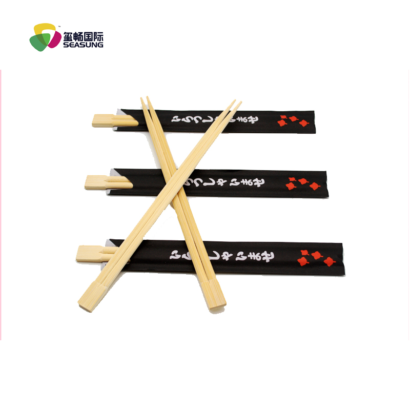 Bamboo Chopsticks 21cm Twins Without Knot Half Paper Sleeve