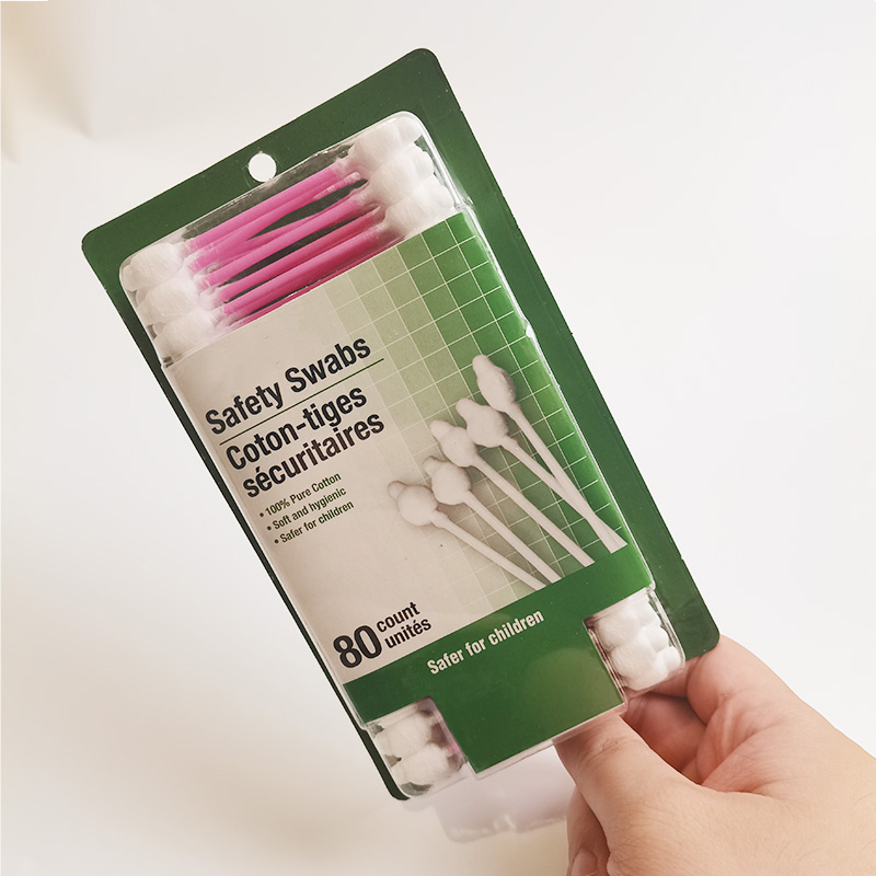 OEM Large Head Plastic Sticks Baby Safety Cotton Buds Baby Cotton Swabs