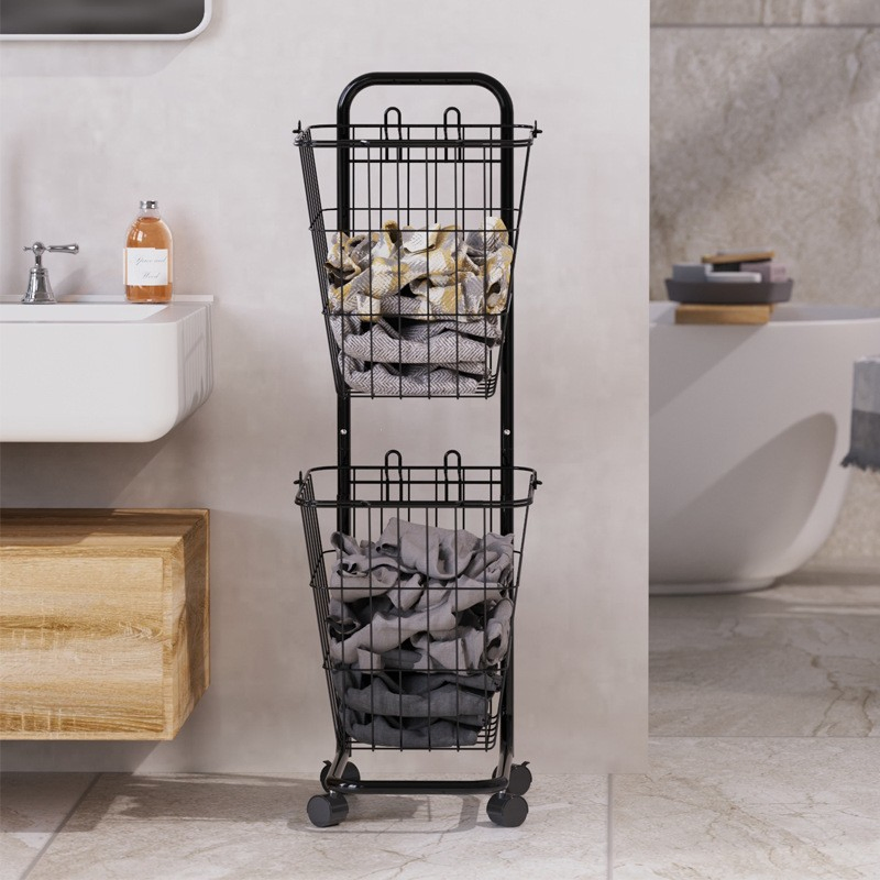 Factory Price Metal Wire Mesh with Wheel Laundry Basket
