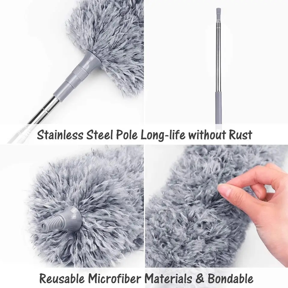 Bendable Extension Pole Microfiber for Ceiling Dust Cleaning Duster