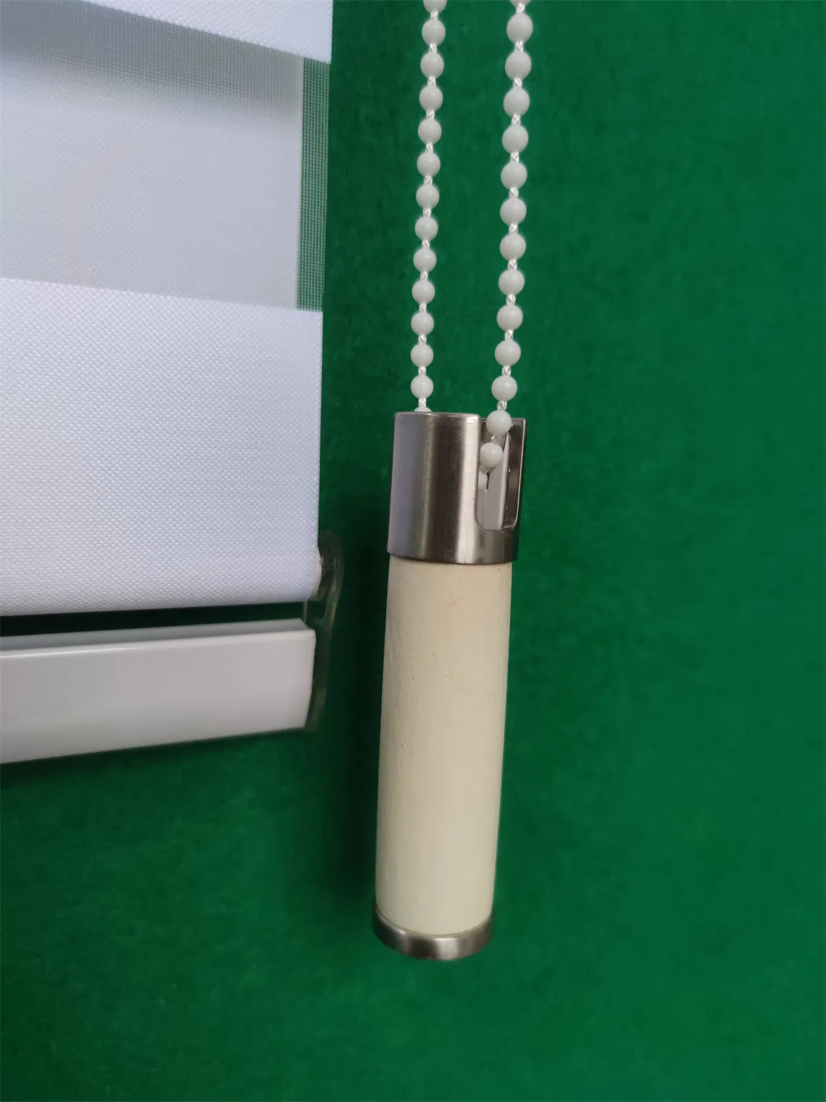 White Double Layer Durable Manual Zebra Blinds with Metal Bead Chain