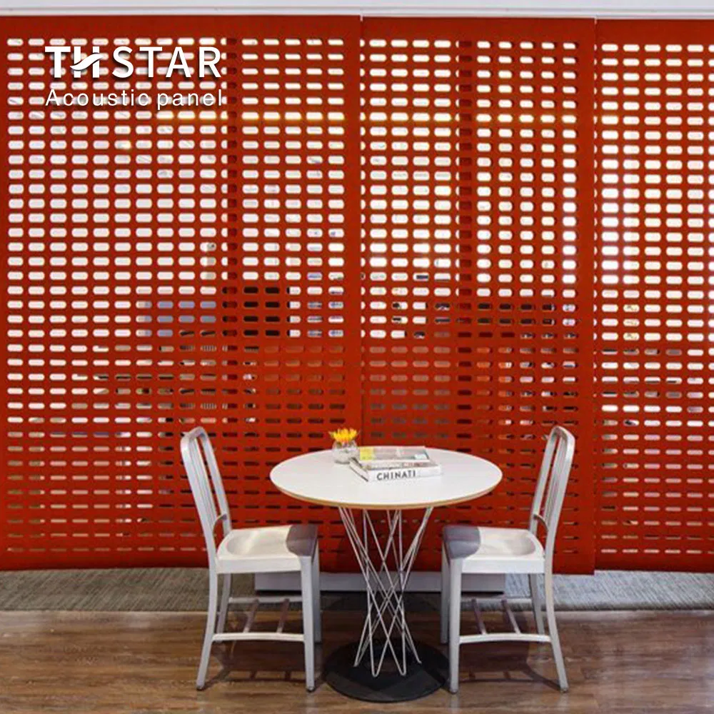 3D Exhibition Soundproofing Wooden Slats Wall Covering MDF Wood Veneer Pet Acoustic Panel