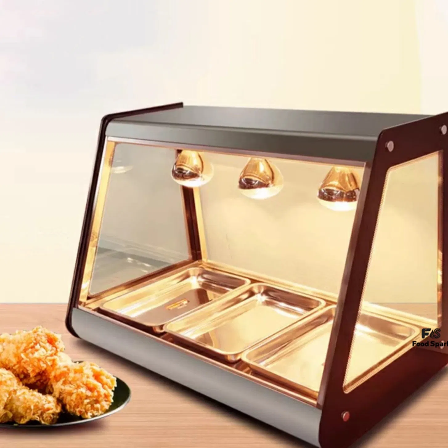 Corner Design Heated Display Cabinet Maximizes Space Utilization in Food Service Areas