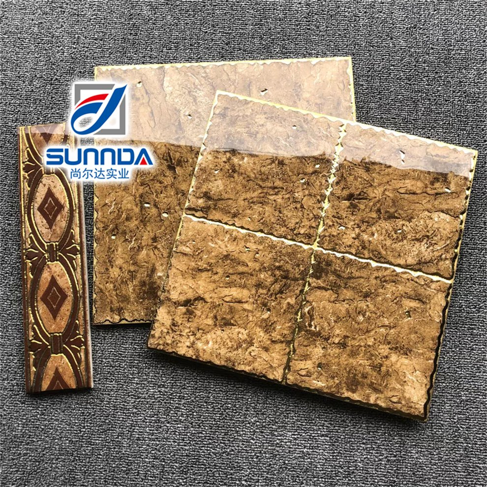 600X600 Glazed Plated Gold Flower Porcelain Tiles Crystal Surface Foshan Customized