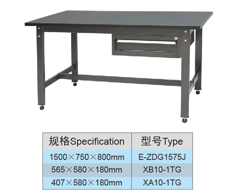 1.5 Meter Steel Industrial Folding Workbench with 1 Drawer