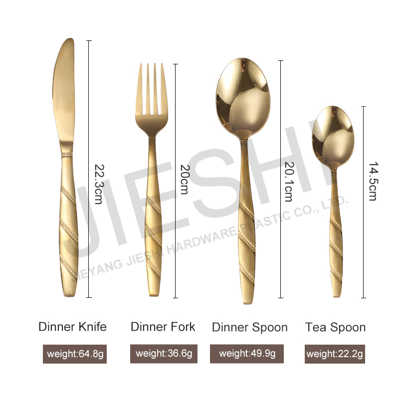 Factory Price Luxury Tableware Golden Dinnerware Stainless Steel Cutlery Set