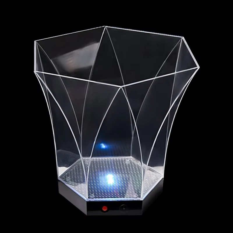 New High-End Creative for Champagne Wine Cooler Colorful Glow Hexagon Shape Diamond
