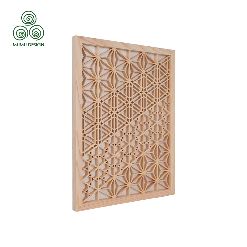 Mumu Eco Friendly Hinoki Wood Kumiko Screen for Interior Wall