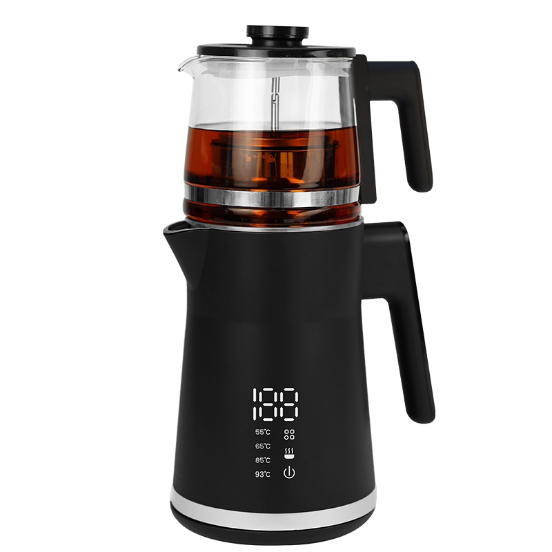 Portable Double Wall Stainless Steel Kettles 1500W 2.6L CE/CB Keep Warm Function Dubai Style Electric Turkish Tea Maker Machine