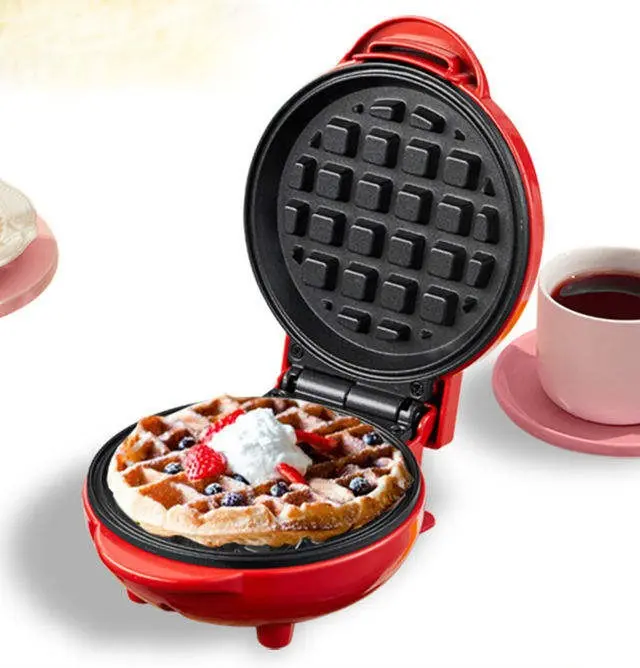 Non-Stick Electric Waffle Iron with Cartoon Animal Plate Design