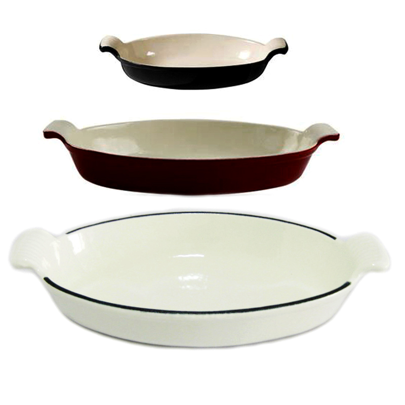 Customize Kitchen Cookware Enamel Cast Iron Fish Shape Baking Pan