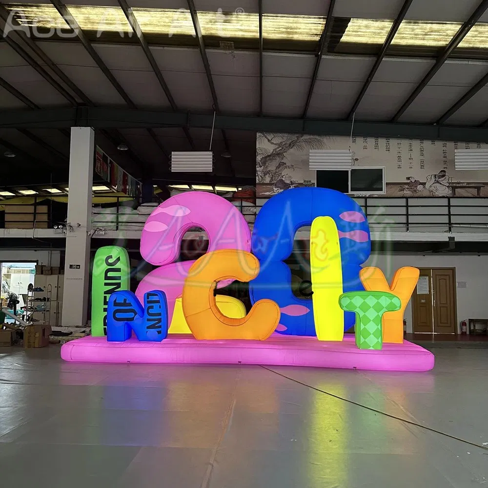 Giant Inflatable Figures Letters with LED Light Alphabet Logo Banner for Anniversary Event Advertise